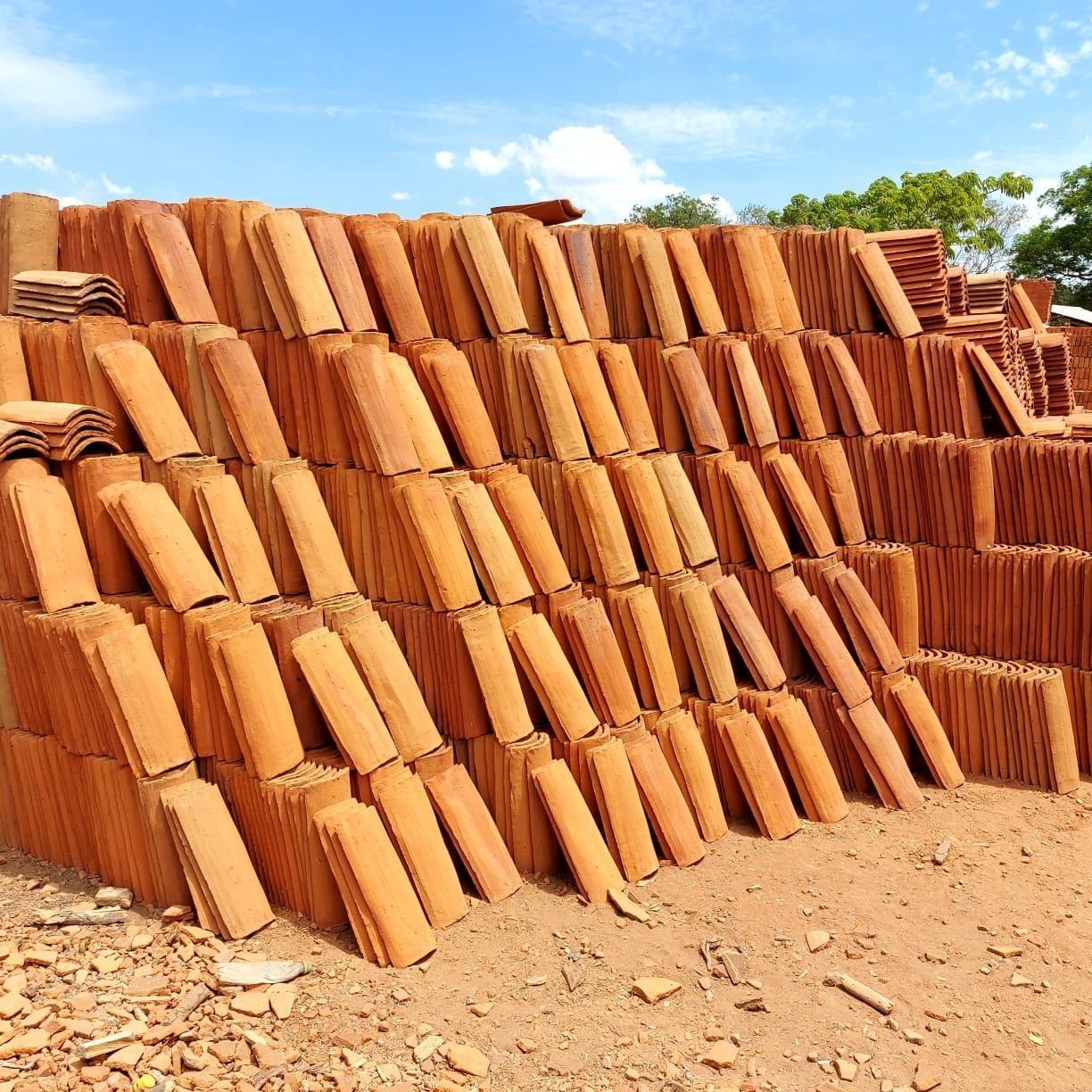 Teja rústica colonial de barro